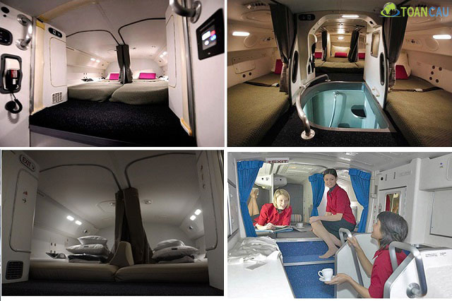 Trên một số chuyến bay đường dài luôn được thiết kế khu vực phòng ngủ bí mật dành cho phi hành đoàn